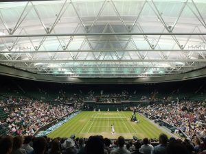 Centre court comes alive under the roof.