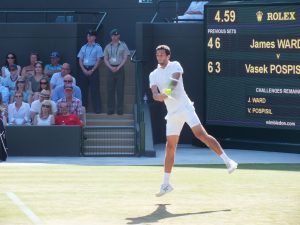 James Ward in action at Wimbledon 2015