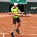Andy Murray in action in the French Open first round